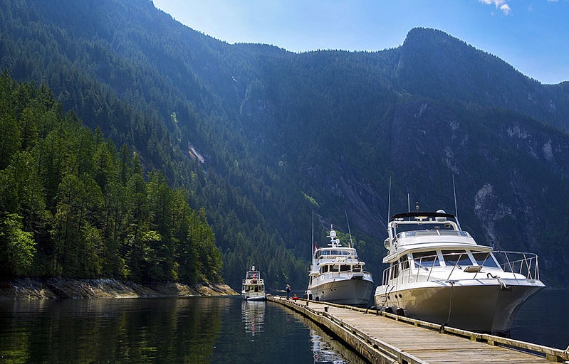 Princess Louisa Inlet harbour, BC boating concept.