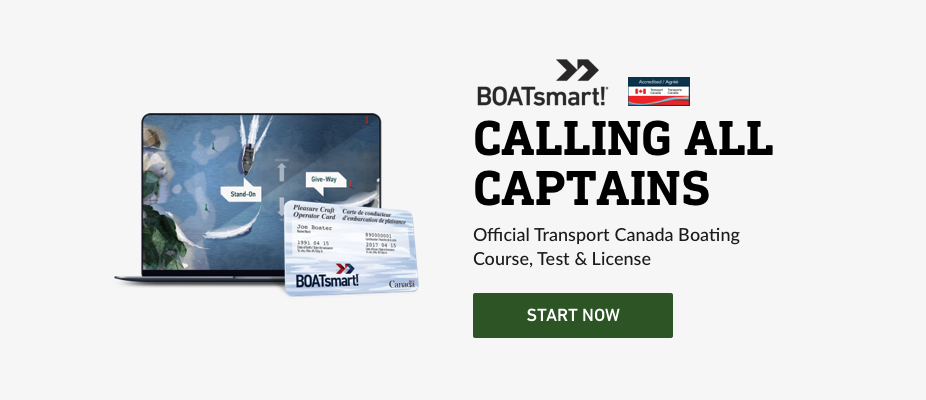 Graphic advertising the Boatsmart!-canada-course, winterizing a boat concept.