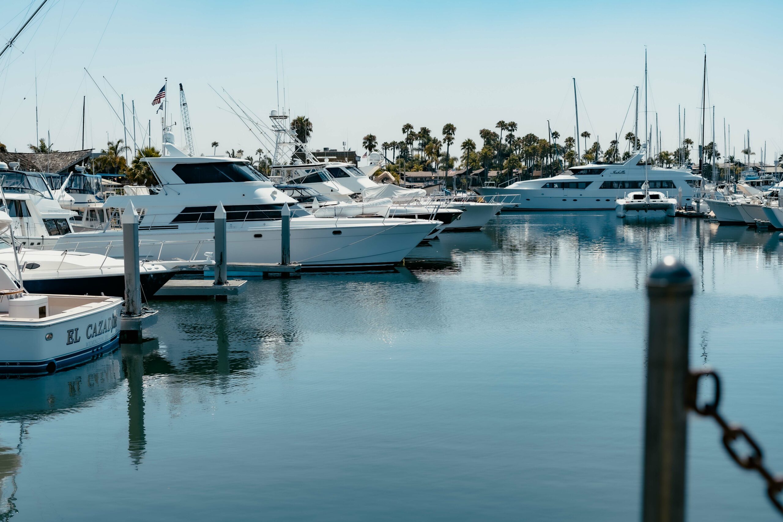 Boats docked at a marina, boats on New York's waterways concept.