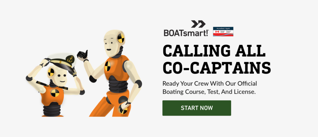 Infographic with "Calling All Co-Captains" text to start your boating course. 