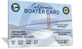 Sample California Boater Card