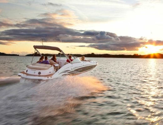 boat cruising with people onboard