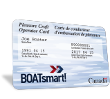 A Boatsmart Canada pleasure craft operator card